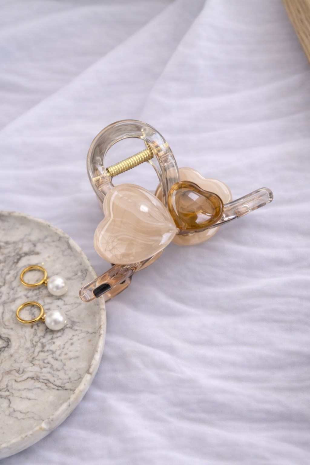 Kate Heart Hair Clip – Nude