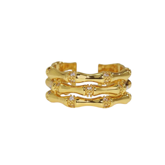 Bamboo Glow Ring | 18K vergoldet