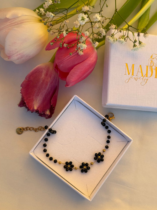 Spring Bloom Armband - Schwarz
