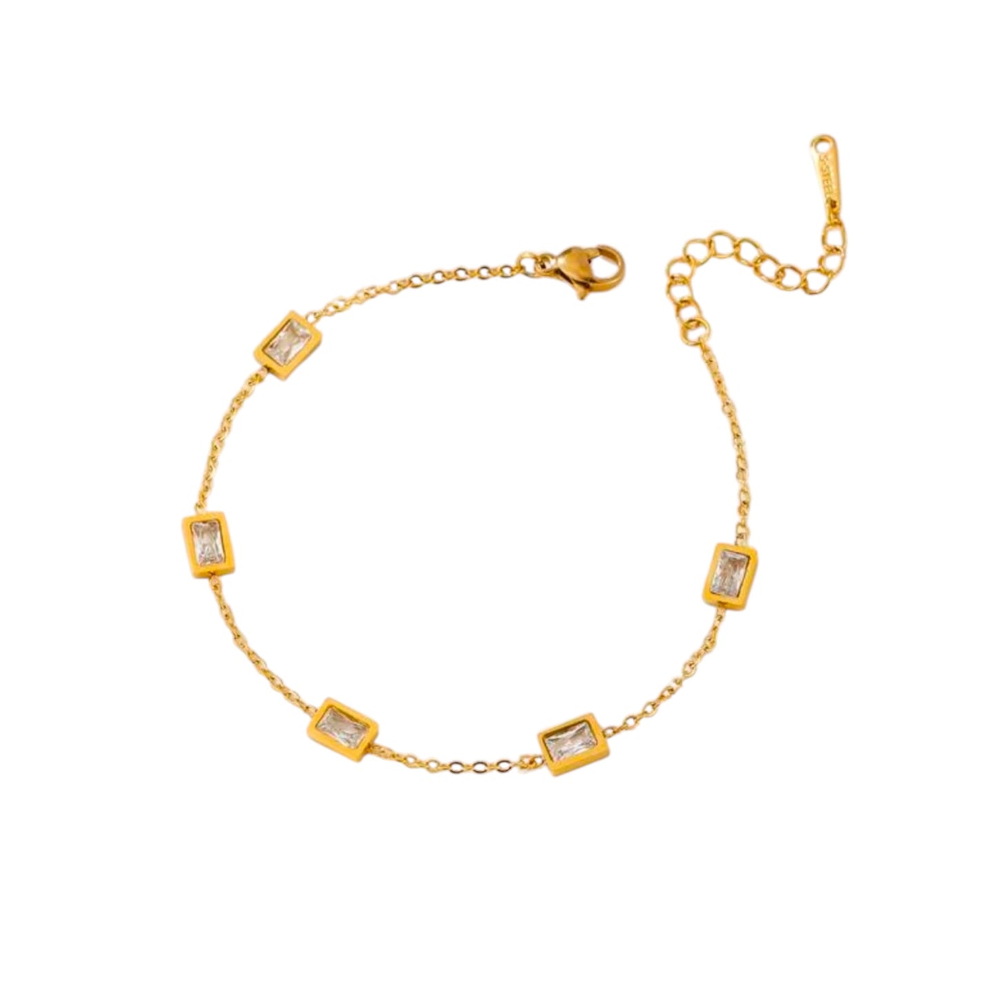 Baguette Charm Armband | Zirkoniasteine