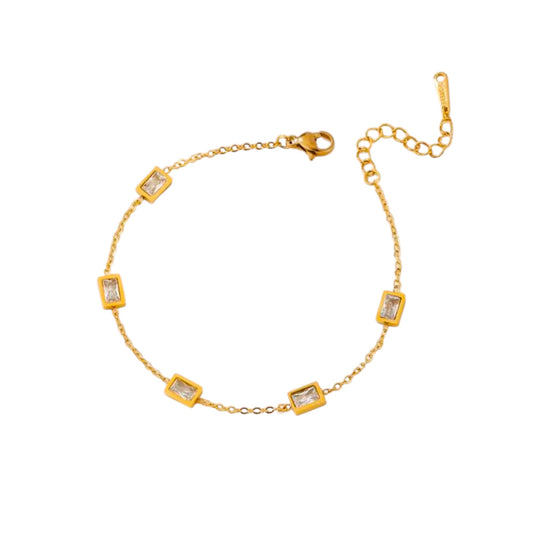 Baguette Charm Armband | Zirkoniasteine