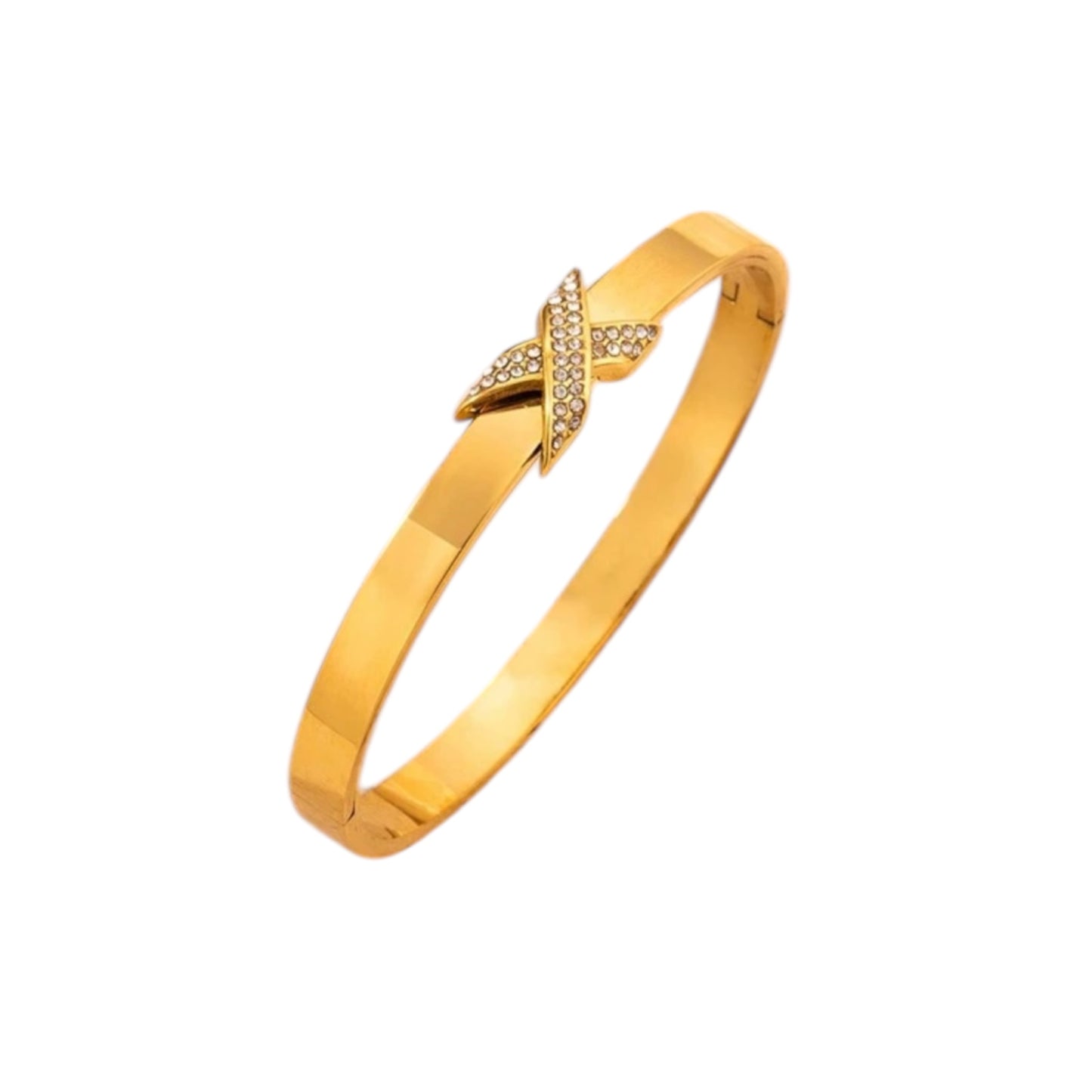 Golden X Armreif | 18K vergoldet
