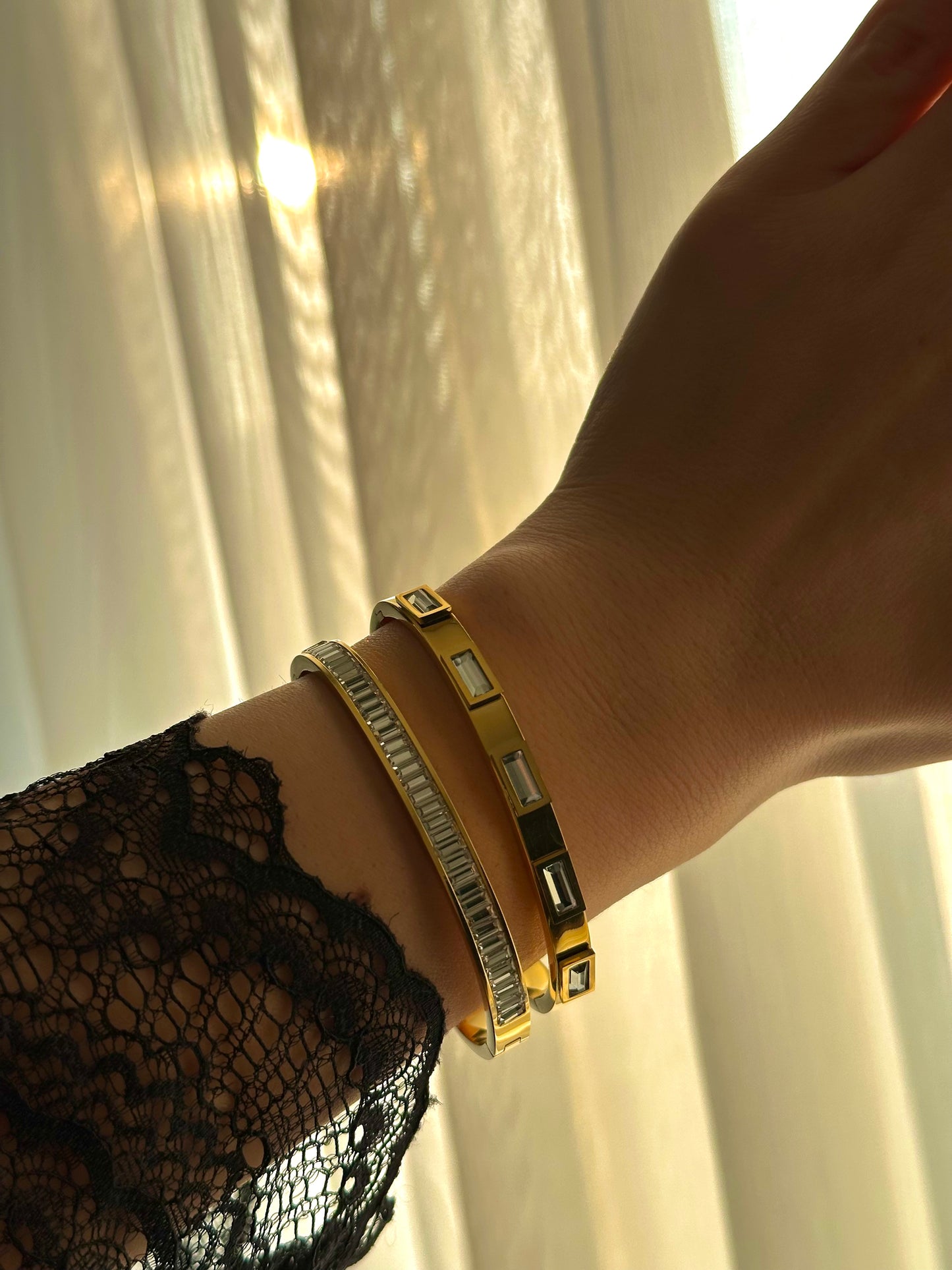 Shimmer Line Armreife | 18K vergoldet