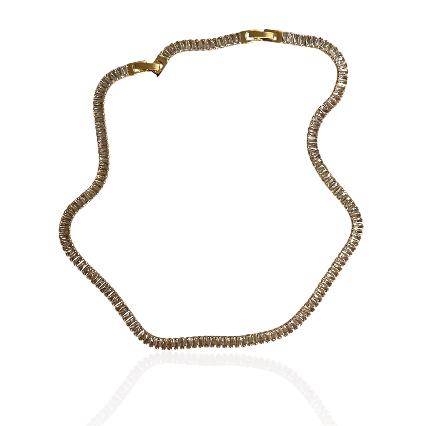 Luxe Baguette Halskette | 14K vergoldet