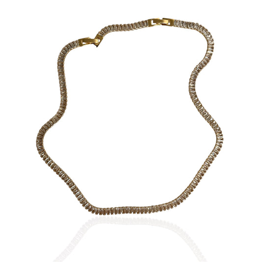 Luxe Baguette Halskette | 14K vergoldet