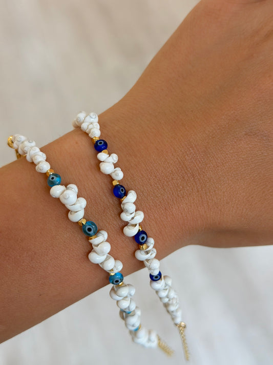 Muschelarmband mit Nazar Perlen