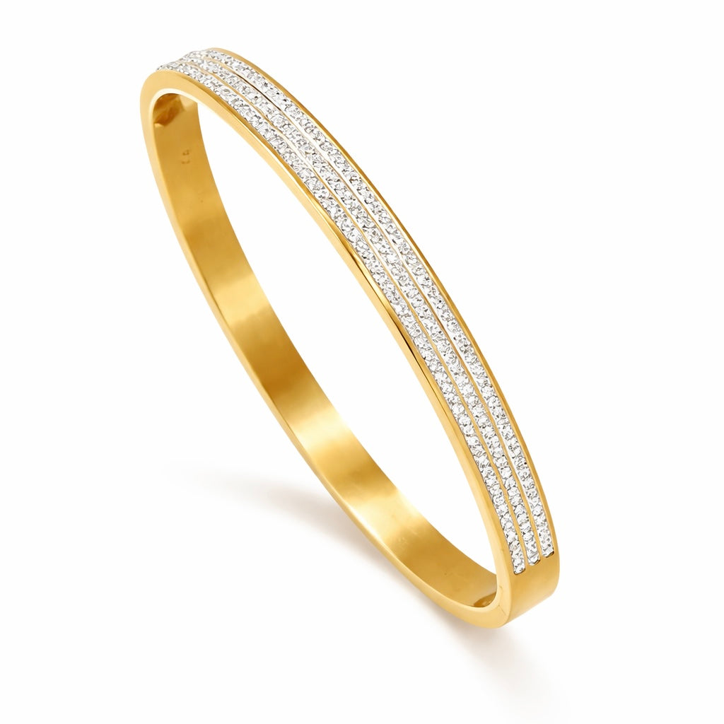 Triple Line Crystal Armreif