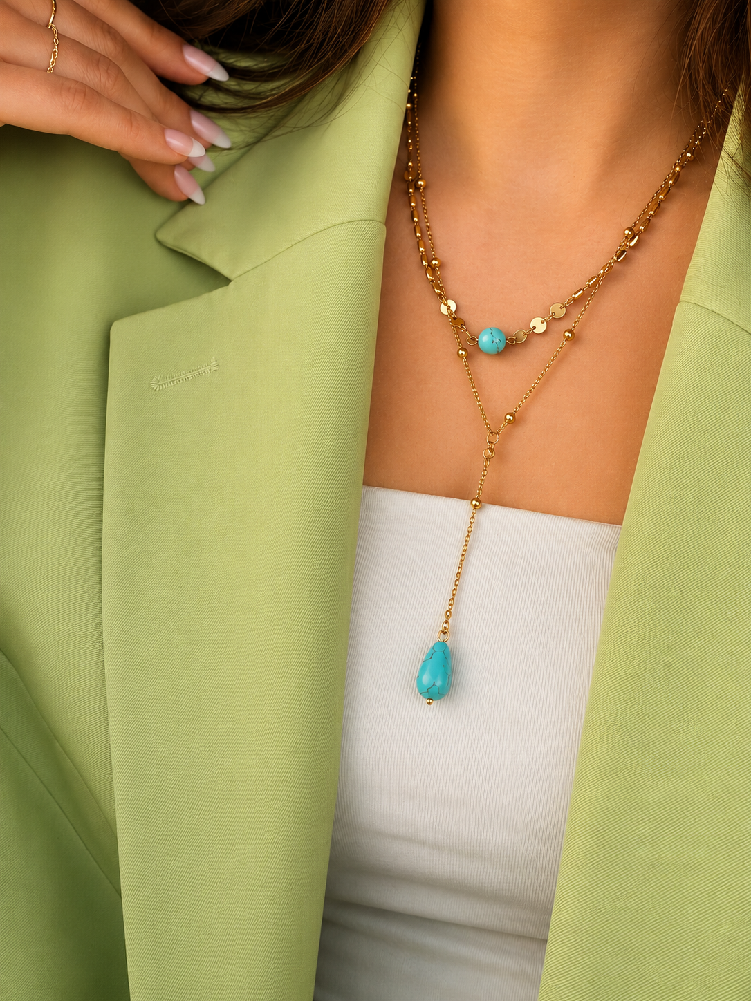 Turquoise Drop Kette