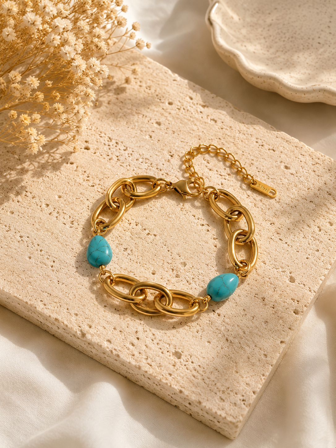 Blue Bond Pearl Armband