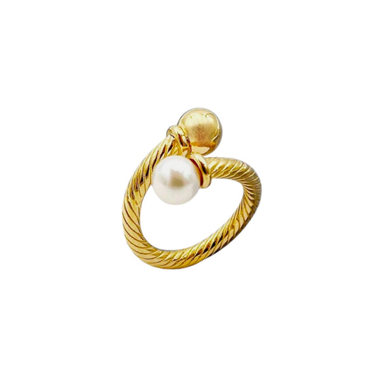 Golden Pearl Ring | 18K vergoldet