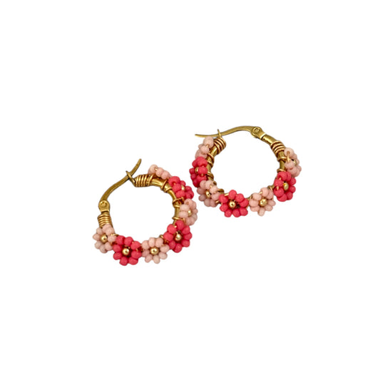 Spring Bloom Hoops - Pink/Rosa