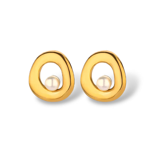 Golden Pearl Ohrring