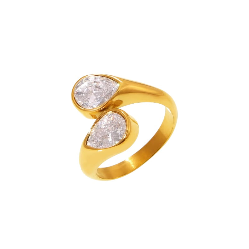 Double Gleam Ring | 18K vergoldet