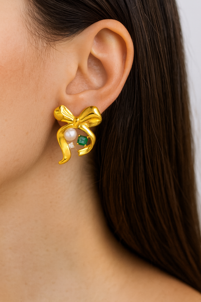 Emerald Bow Ohrringe